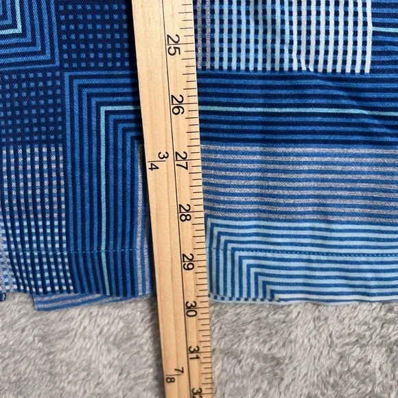 Tommy Bahama Shirt Mens Large Blue 100% Silk Geometric Button Up Original Fit - Picture 8 of 10